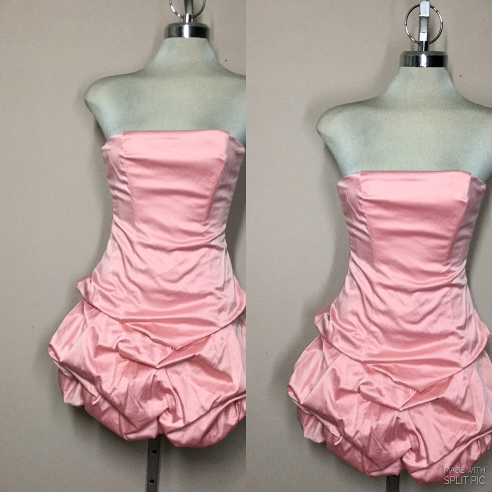 COPY - City Triangle, Designed Elegant Pink Satin Strapless Dress Size 5 Juniors
